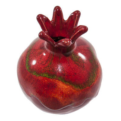Small Ceramic Vase Pomegranate Handmade Israel Deepest symbolism Judaism 4"