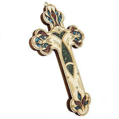 Handmade Cross with Semi-Precious Stones from Jerusalem Holy Land 8.5 inch