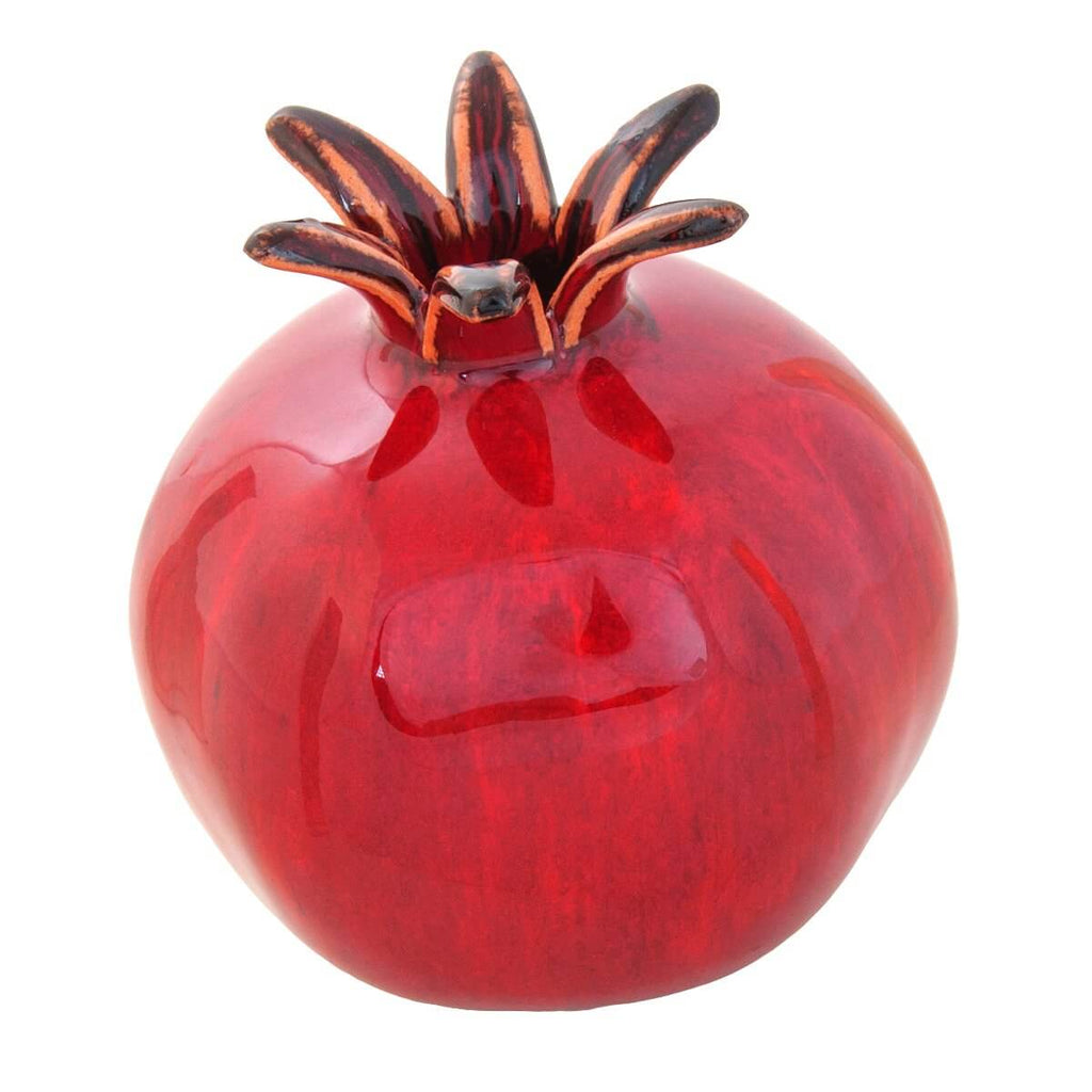 Deep Red Pomegranate Vase Ceramic Decorative Figurine Handmade from Jerusalem 3,7"