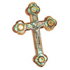 Image of Wall Cross from Olive Wood Crucifix w/ Mother of Pearl & Holy Soil from Jerusalem 7"
