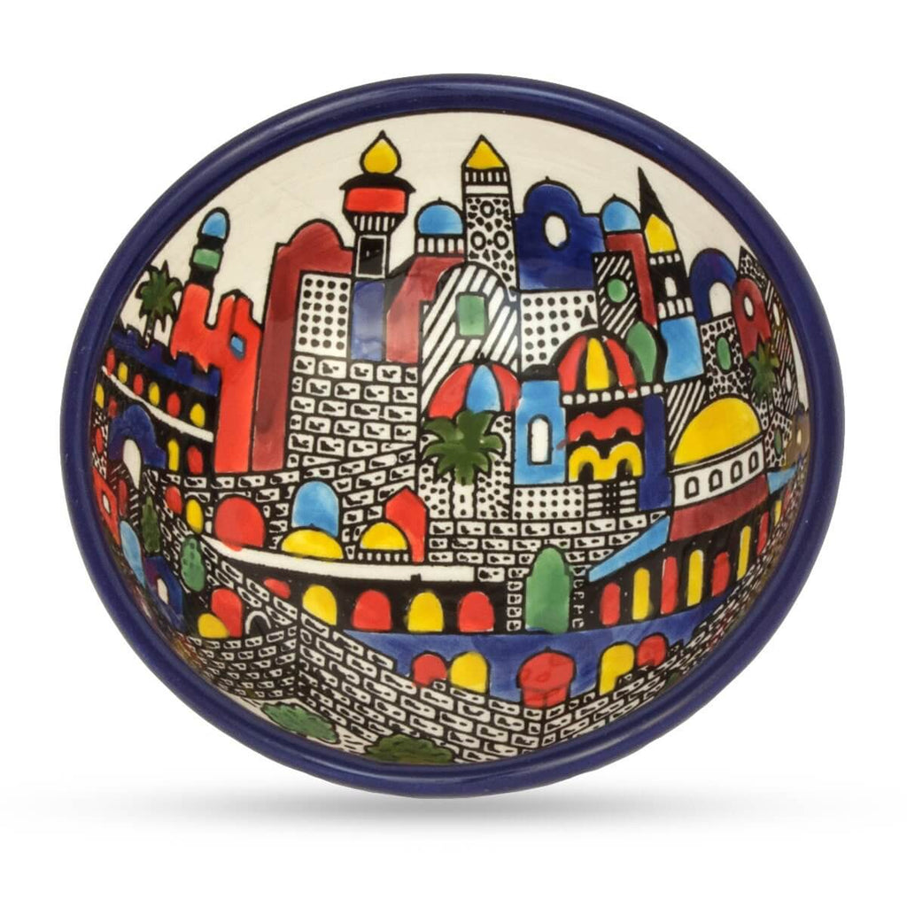 Armenian Ceramic Decorative Bowl 5 inch 12 cm Jerusalem Old City