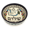 Image of Armenian Ceramic Decorative Bowl 5 inch 12 cm Shalom Peace with Pigeon