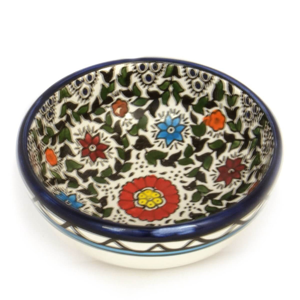 Armenian Ceramic Decorative Bowl 5 inch 12 cm Colorful with Flowers
