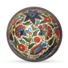 Image of Armenian Ceramic Decorative Bowl 5 inch 12 cm Blue and Red with Flowers