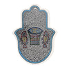 Image of Armenian Ceramic Decorative Hamsa Wall Decor Tabgha (5.31x3.93 inch) Light Blue Border