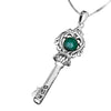 Image of The Key of Soul for Awareness and Spiritual Growth Pendant Nephritis Stone Silver 925