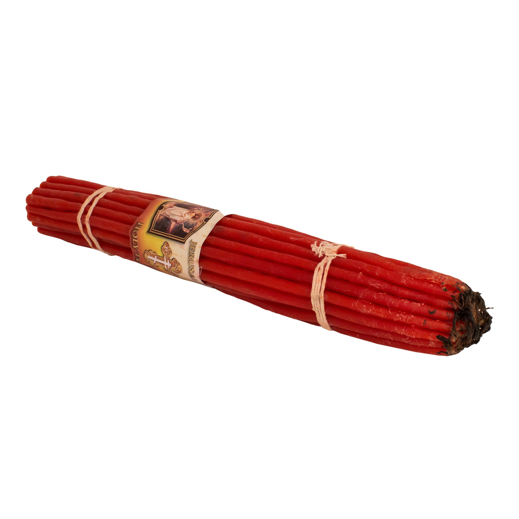 Natural Wax Candles 33 Jerusalem Candles in Red from the Church of Holy Sepulcher 29 cm
