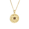 Image of Round Pendant w/ Star of Magen David Nano Sim Gold 14K from Holy Land