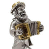 Image of Jewish Hassidic Figurine Musician With accordion silver plated 925 4,3" - Holy Land Store