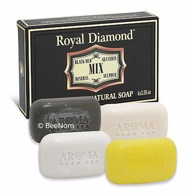 Natural Cosmetic Soap Aroma Dead Sea Royal Diamond MIX 4 Pcs  4.3fl.oz(125 ml) - Holy Land Store