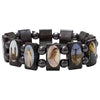 Image of Christian Religious Hematite Bracelet With Images of Saints from Holy Land - Holy Land Store