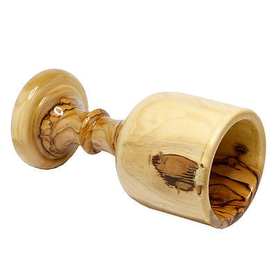 Olive Wood Communion Wine Stemmed Cup made from Bethlehem - Holy Land Store