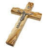 Image of Olive Wood Crucifix Hand Made Wall Cross Bethlehem the Holy Land 7,9" 20 cm - Holy Land Store