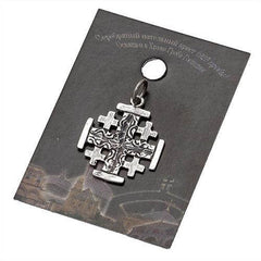 Body Jerusalem Cross Silver 925 Pendant Necklace from Jerusalem 1.8 cm(0.7