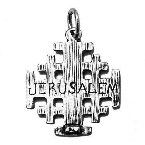 Body Jerusalem Cross Silver 925 Pendant Necklace from Jerusalem 1.8 cm(0.7") - Holy Land Store