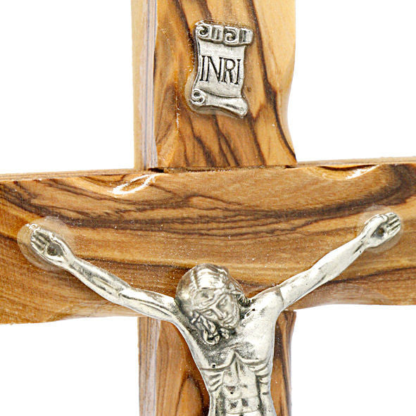 Olive Wood Crucifix Hand Made Wall Cross Bethlehem the Holy Land  4.7" / 12 cm - Holy Land Store