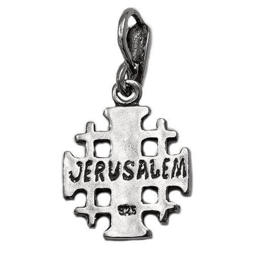 Body Jerusalem Cross Silver 925 Pendant Necklace from Jerusalem 1.5 cm(0.6") - Holy Land Store