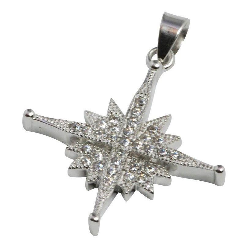 Pendant Christmas Star of Bethlehem 925 Sterling Silver Jewerly (19" Chain FREE) - Holy Land Store