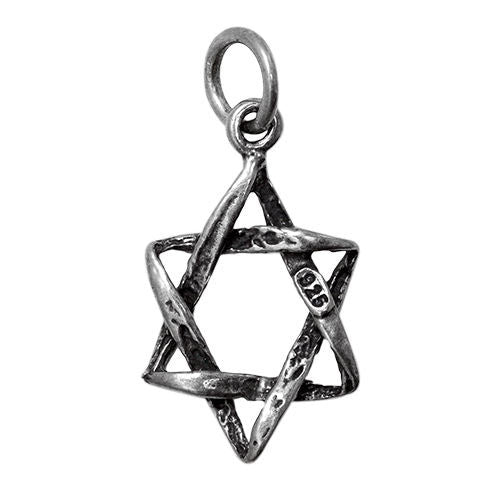Silver 925 Jewish Magen David pendant necklace Star of David HandMade 0.4 x 0.7" - Holy Land Store