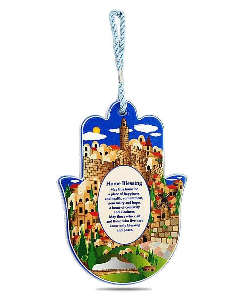 Kabbalah Amulets Hamsa Talisman with Home Blessing in English Israeli Amulets - Holy Land Store