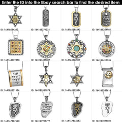 Kabbalah Amulet Pendant 72 Name of God Sterling Silver Jewerly Ø0.84