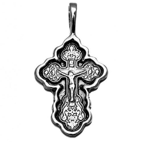Body Cross Silver 925 Pendant Necklace Consecrated in HolySepulchre 0.8"/ 2.1 cm