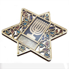 Home Blessing Star of David Hand made with Semi-Precious Stones Wall Decor