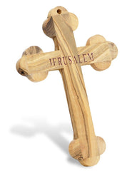 Wall Cross with Crucifix and Vessels with Holy Soil from Jerusalem 17 cm/7 inch