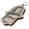 Image of Wooden Home Blessing Hamsa Hand made with Semi-Precious Stones Amulet 4.4"