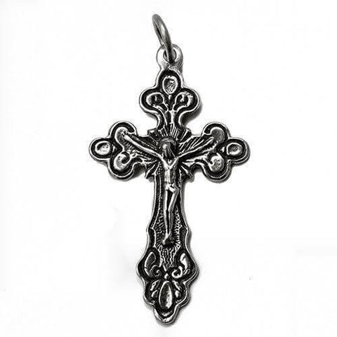 Body Cross Silver 925 Pendant Necklace Consecrated in HolySepulchre 1.3"/ 3.5 cm