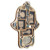Image of Wooden Home Blessing Hamsa Hand made with Semi-Precious Stones Amulet 8.5" - Holy Land Store