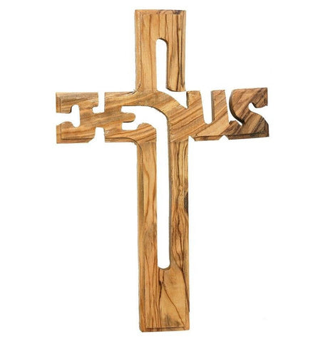 Handmade Olive Wood Cross Jesus from Holy Land 16 cm/ 6.3 inch - Holy Land Store