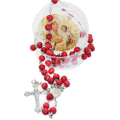 Sandal Wood Rosary with Rose Aroma and Jerusalem Cross Holy Land Gift 20 inch