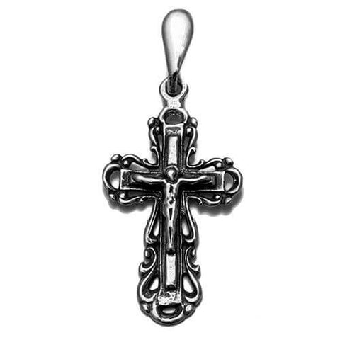 Body Cross Silver 925 Pendant Necklace Consecrated in HolySepulchre 1.4"/ 3.6 cm