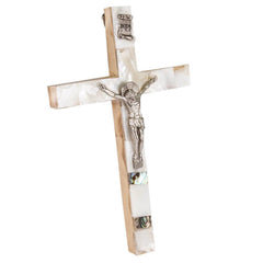 Hand Made Religion Crucifix Olive Wood with Mother of Pearl  from Bethlehem 4,7