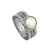 Image of Kabbalah Ring w/White Pearl Parable Eshet Chayil Woman of Valor Sterling Silver