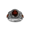 Image of Natural Wine Red Garnet Gemstone Ring Sterling Silver Hand Made Israel Jewelry