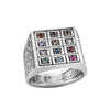 Image of Kabbalah Signet Ring w/Hoshen 12 Tribes and 72 Names of God Sterling Silver