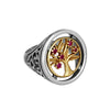 Image of Kabbalah Signet Ring w/The Tree of Life Sterling Silver & Gold 9K All Sizes 6-13
