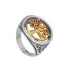 Image of Kabbalah Signet Ring w/The Tree of Life Sterling Silver & Gold 9K All Sizes 6-13