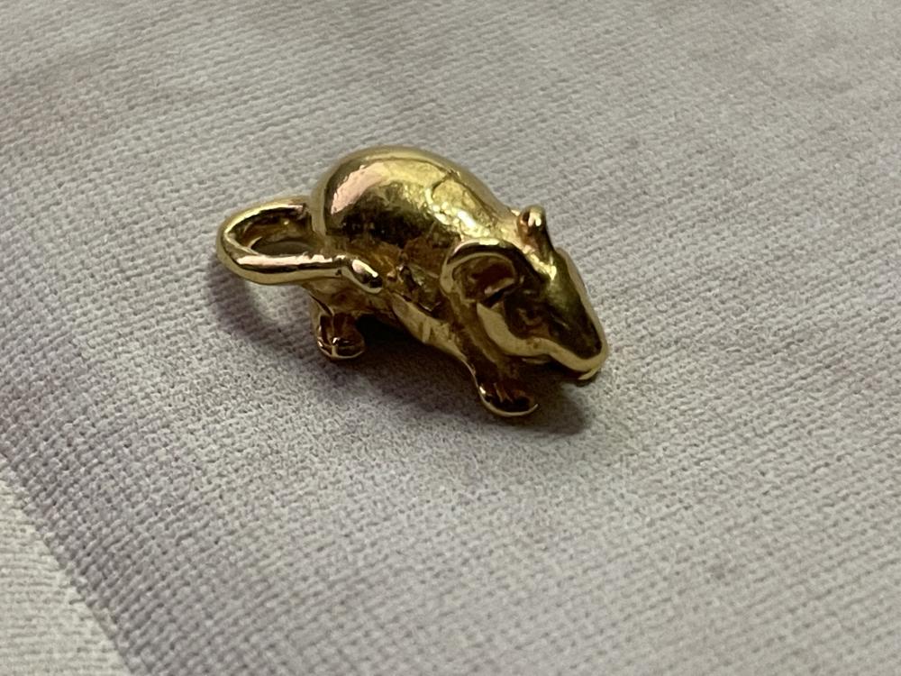 Amulet of Wealth Wallet Mouse Gilding Silver 925 Gold 18K Tiny Purse Mouse Money Talisman 0.7"-5