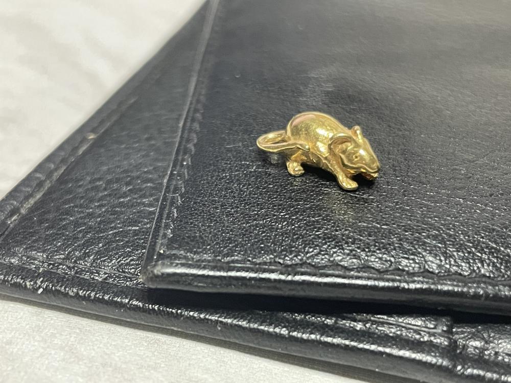 Amulet of Wealth Wallet Mouse Gilding Silver 925 Gold 18K Tiny Purse Mouse Money Talisman 0.7"-2
