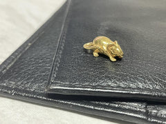 Amulet of Wealth Wallet Mouse Gilding Silver 925 Gold 18K Tiny Purse Mouse Money Talisman 0.7