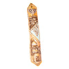 Image of Classic Carved Wooden Mezuzah Hand Made & Painted Jerusalem Jewish Decor 