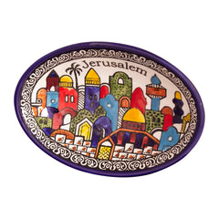 Armenian Ceramic Oval Bowl Jerusalem Décor Mosaic Colourful 16.5x11.5cm