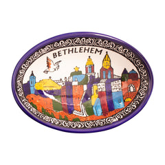 Armenian Ceramic Oval Bowl Bethlehem Décor Mosaic Colourful -5