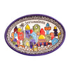 Image of Armenian Ceramic Oval Bowl Jerusalem Décor Mosaic Colourful