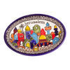 Image of Armenian Ceramic Oval Bowl Jerusalem Décor Mosaic Colourful-3