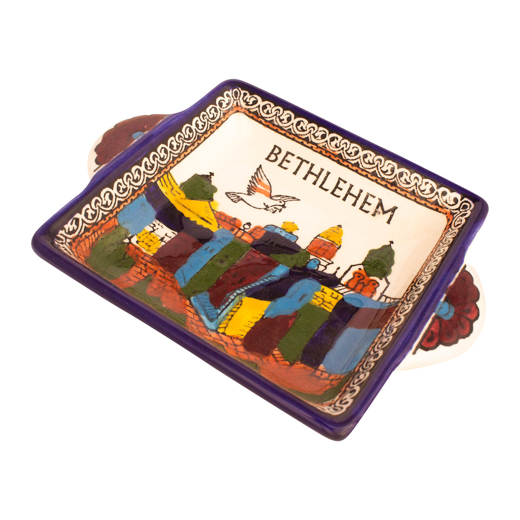 Armenian Ceramic Square Tray Bethlehem Décor Mosaic Enamel Colourful-2