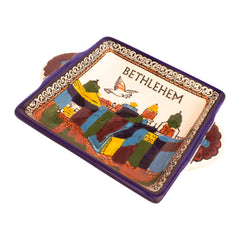 Armenian Ceramic Square Tray Bethlehem Décor Mosaic Enamel Colourful 6